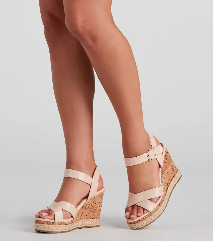 Weekend Deal Gone On Vacay Espadrille Cork Wedges