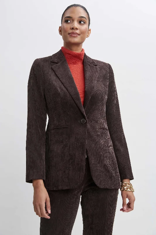 Instant Discount Corduroy Single Button Blazer