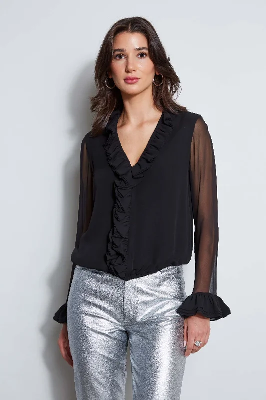 While Supplies Last Ruffle Silk Shirt
