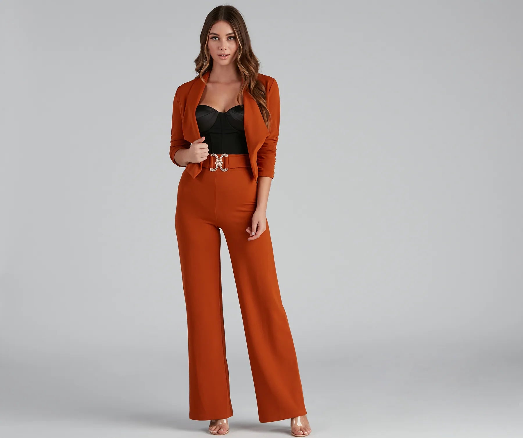 Don't Wait House Of Glam Belted Wide Leg Pants