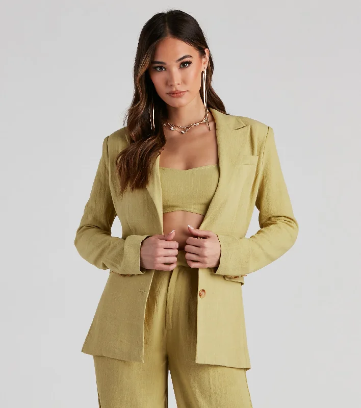 New Markdowns On The Move Linen Woven Blazer