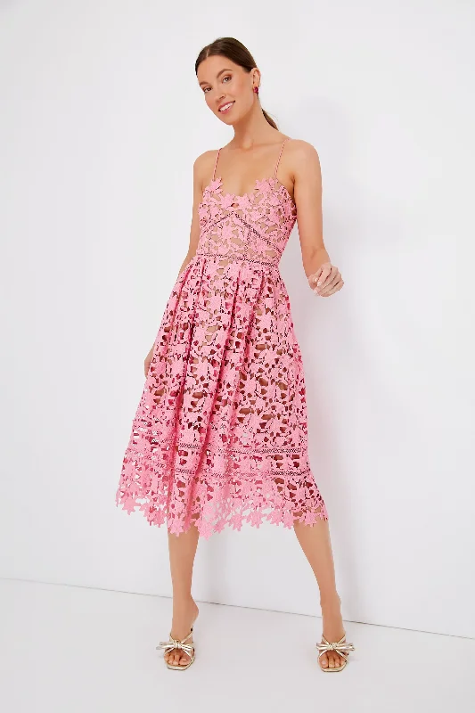 Midnight Sale Pink Azaelea Lace Midi Dress