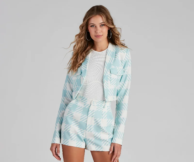 Special Buy That Preppy Vibe Houndstooth Blazer