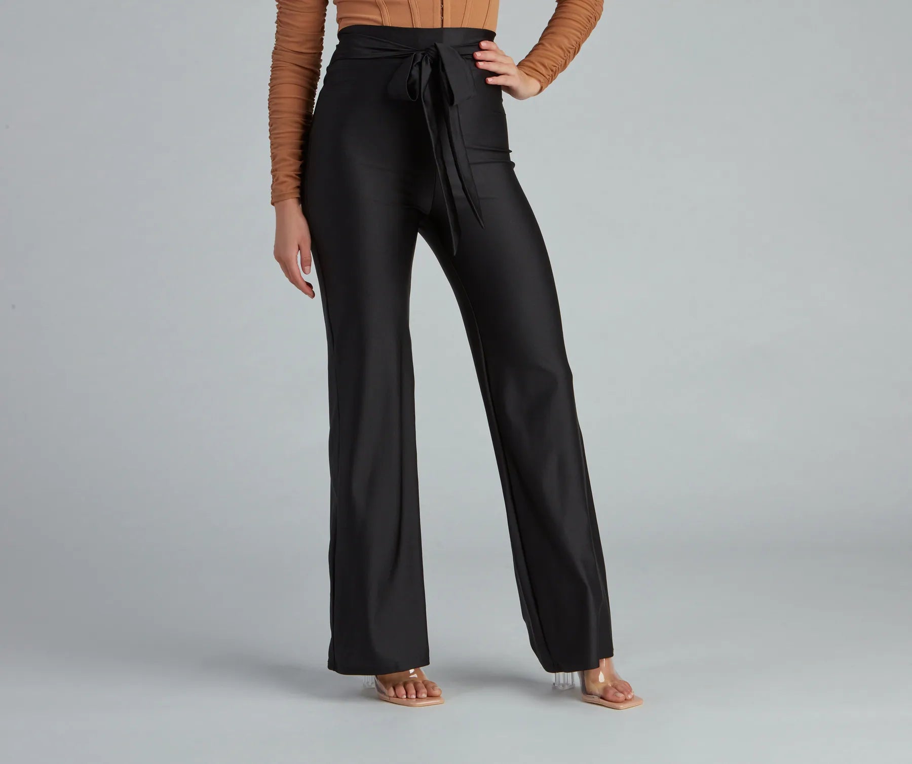 Deal Dash Chic Tie-Front Wide-Leg Pants