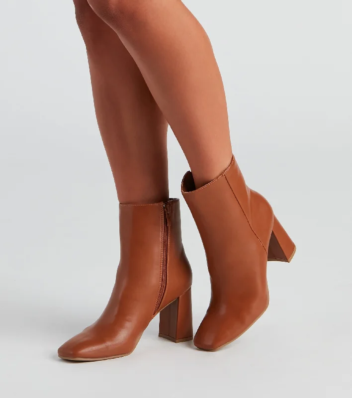 Final Clearance Fall Back On Block Heel Booties