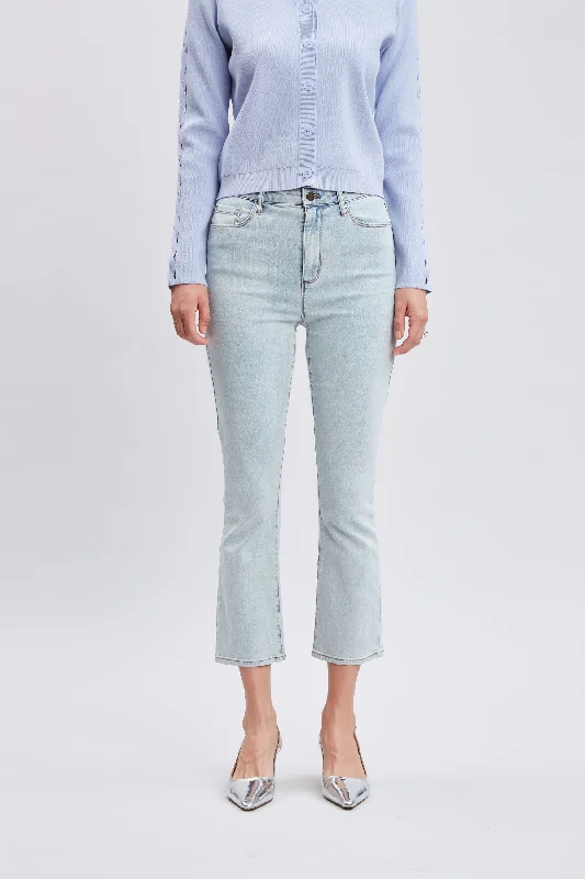 Deep Discounts Micro Flare Cropped Jeans