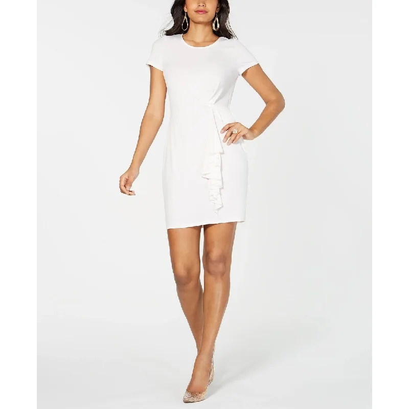 Exclusive Access Thalia Sodi Women's Asymetrical Ruffle Dress Natural Size X-Small