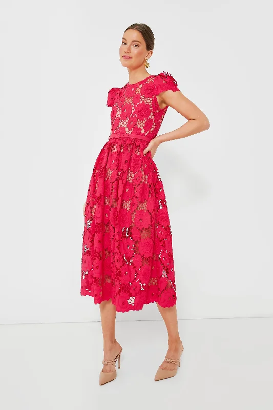 Value Deals Red Poppy Midi Dress