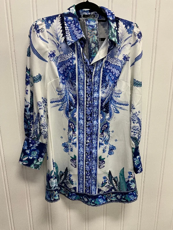Limited Quantity Dress Casual Short By Fashion Nova In Blue & White, Size: M