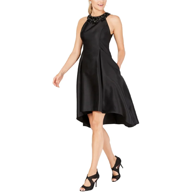 Price Reduction Adrianna Papell Womens Embellished High-Low Dress, Black, 2