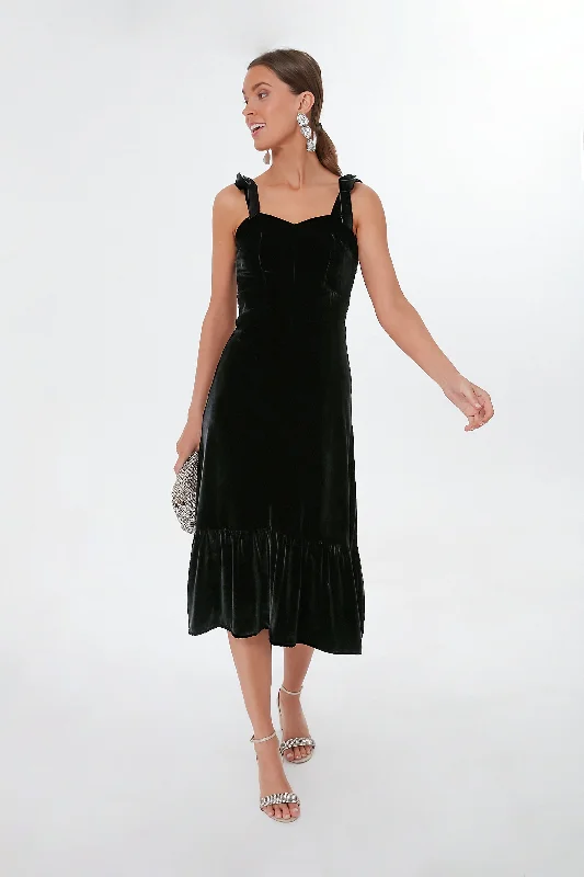 Super Sale Black Velvet Charlotte Dress