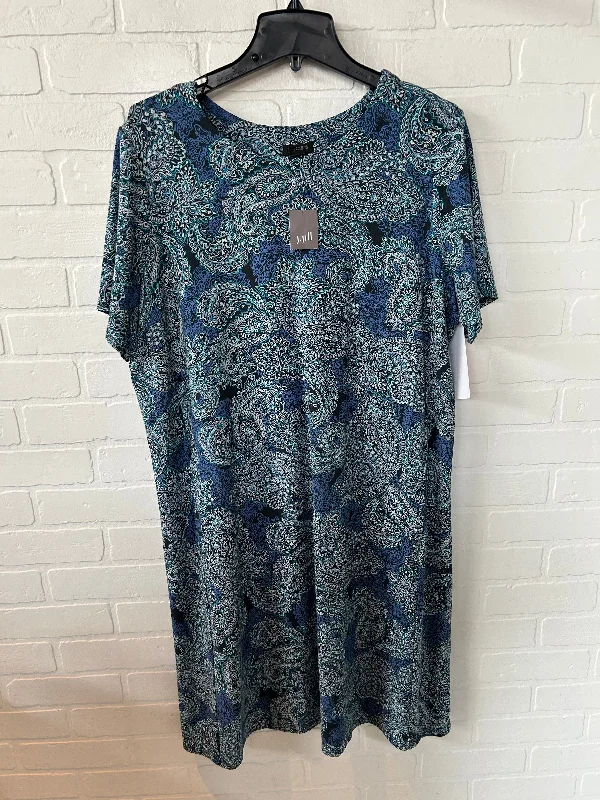Unbeatable Prices Dress Casual Midi By J. Jill In Black & Blue, Size: Xl
