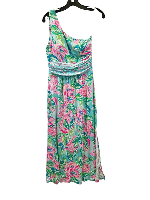 New Markdowns Dress Casual Maxi By Lilly Pulitzer In Green & Pink, Size: S