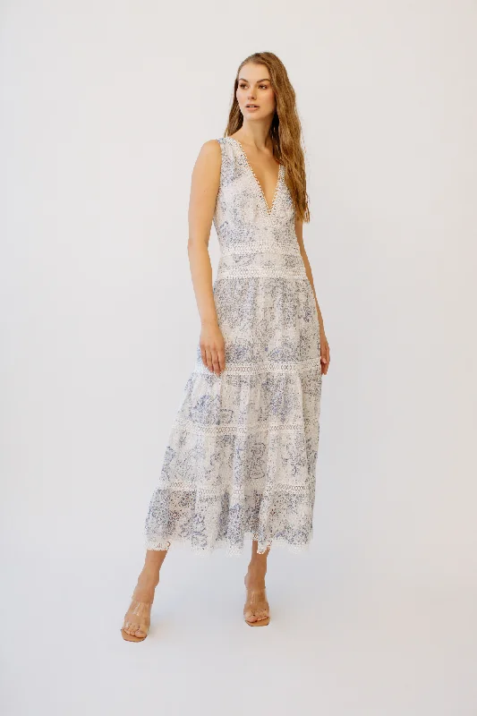 Stock Clearance Naina Long Dress Blue