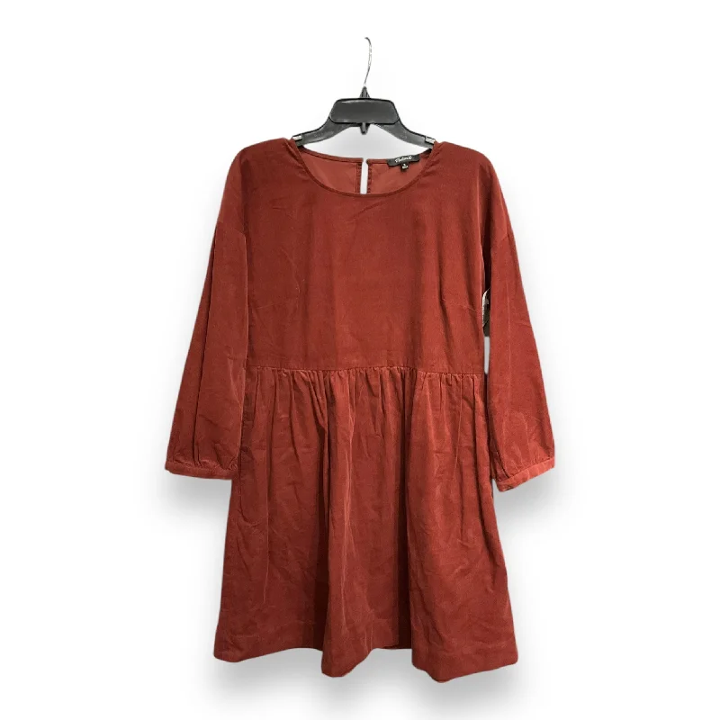 Deep Discounts Dress Casual Short By Madewell In Maroon, Size: M