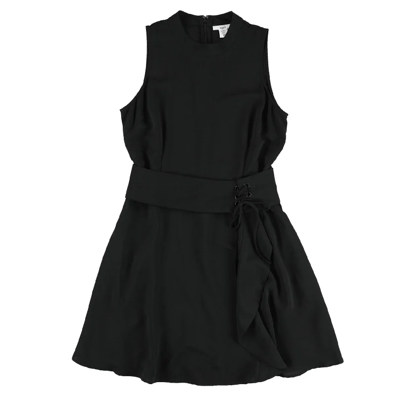 Grand Opening Sale Bar Iii Womens Lace-Up-Waist Fit & Flare Dress