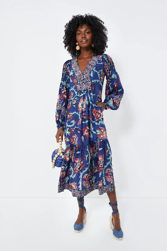 Savings Spectacular Rose Rory Print Long Sleeve Dress with Belt