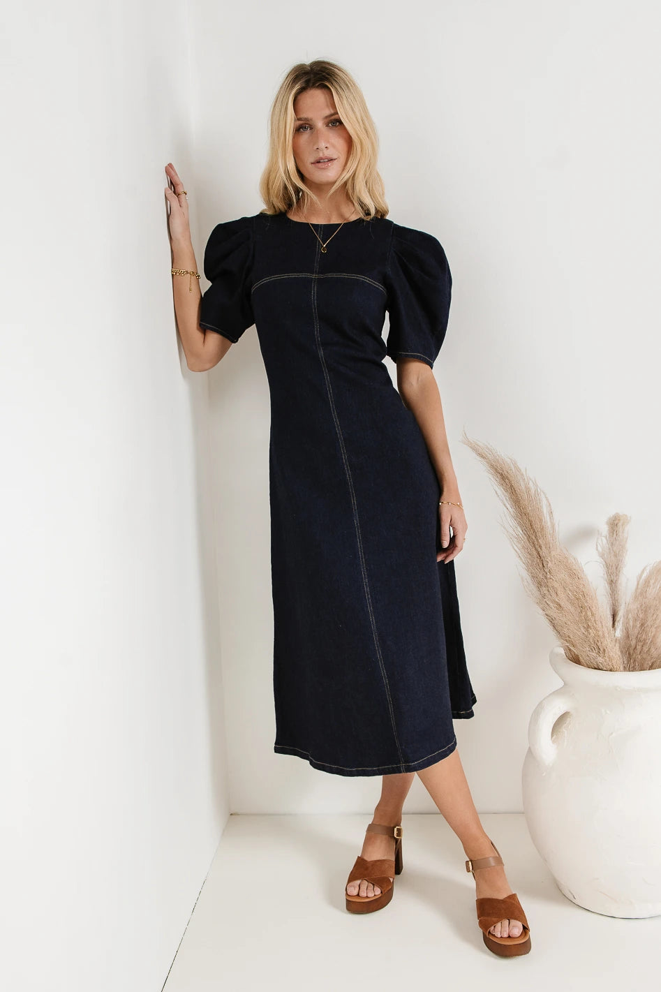 Limited Time Offer Campbell Denim Dress in Dark Wash