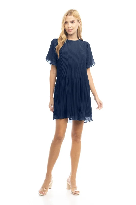 Markdowns Saylor Pleated Dress I Navy