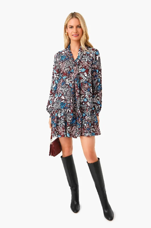 YEAR-End Clearance Floral Patch Wine Pink Akila Dress