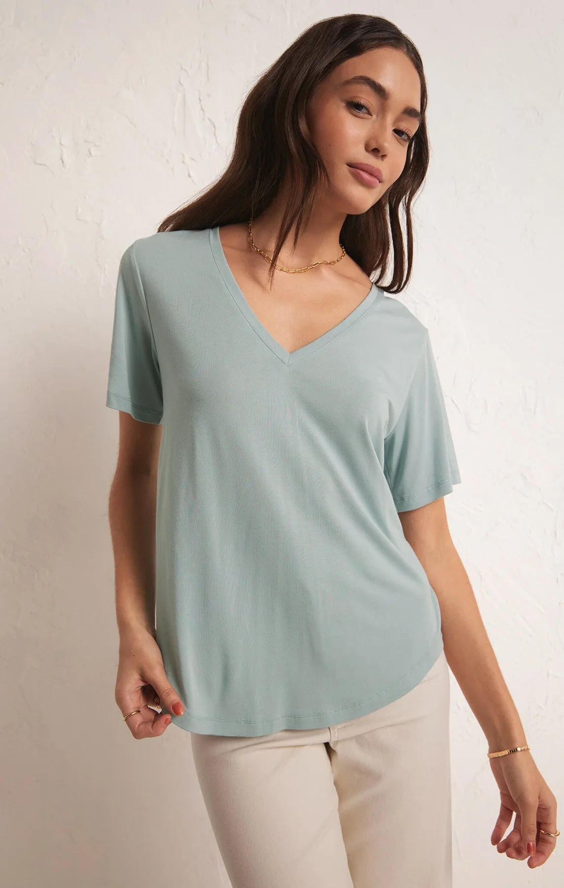 Special Price Sammie V Neck Tee I Sea Spray