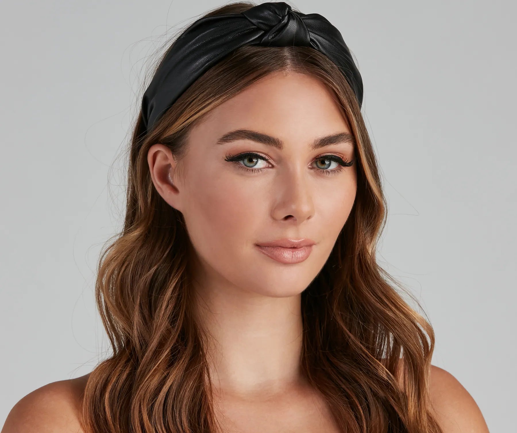 Online Specials Faux Leather Knotted Headband