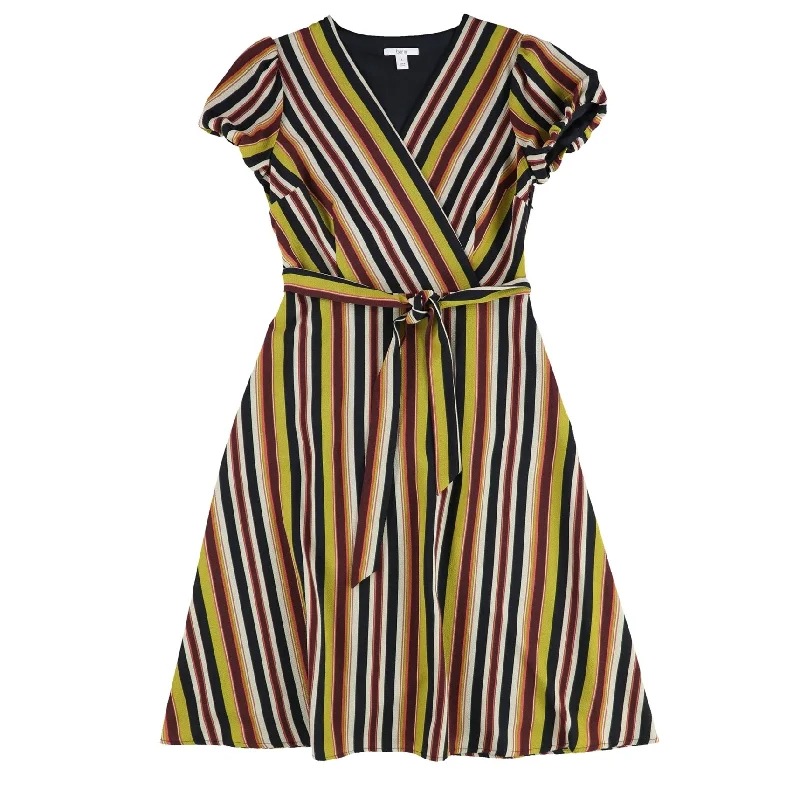 Crazy Savings Bar Iii Womens Striped Wrap Dress
