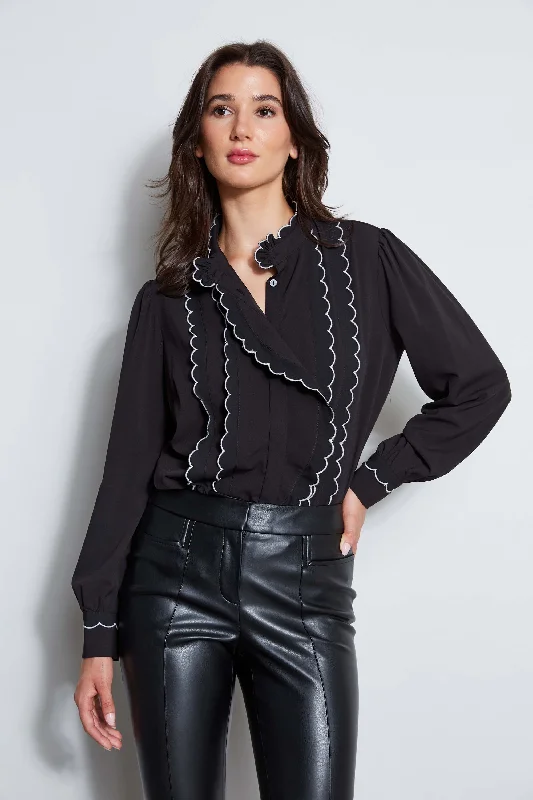 Price Rollback Scallop Button Down Shirt