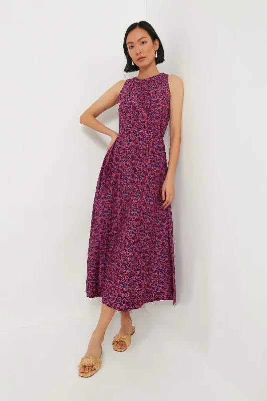 Best Bargains Palm Floral Fuchsia Bali Tank Dress