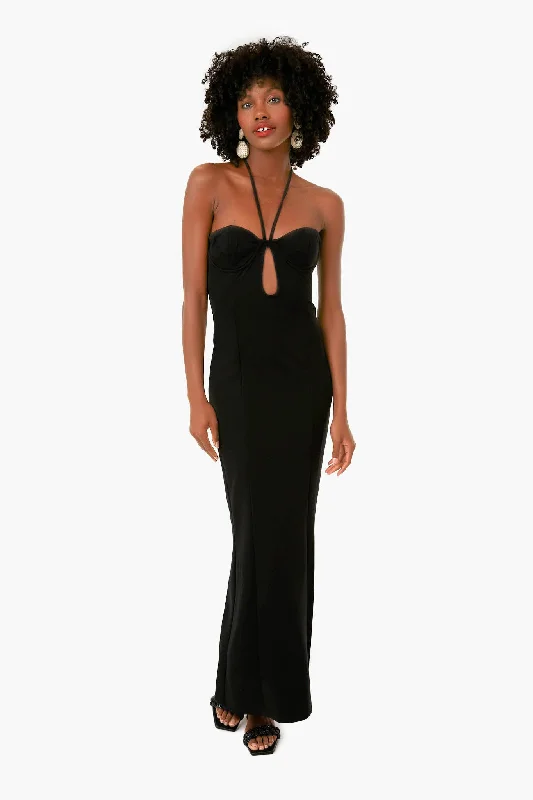 Exclusive Preview Black Bardot Maxi Dress