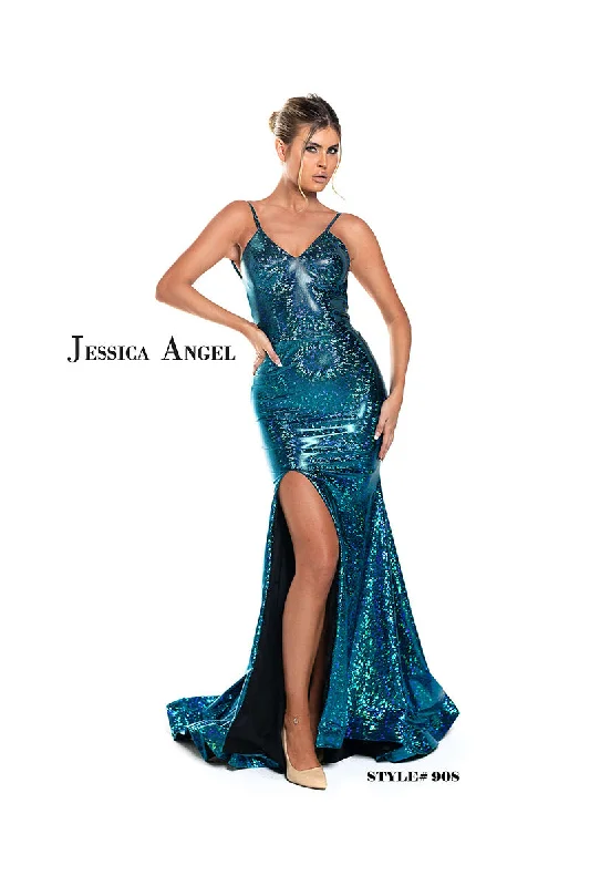 Weekend Deal JESSICA ANGEL COLLECTION - SPANDEX HIGH SLIT GOWN 908