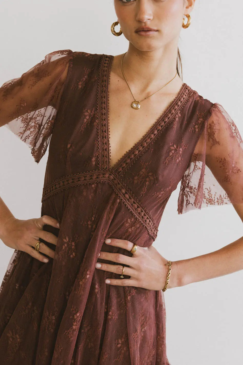 New Markdowns Francine Embroidered Mesh Dress