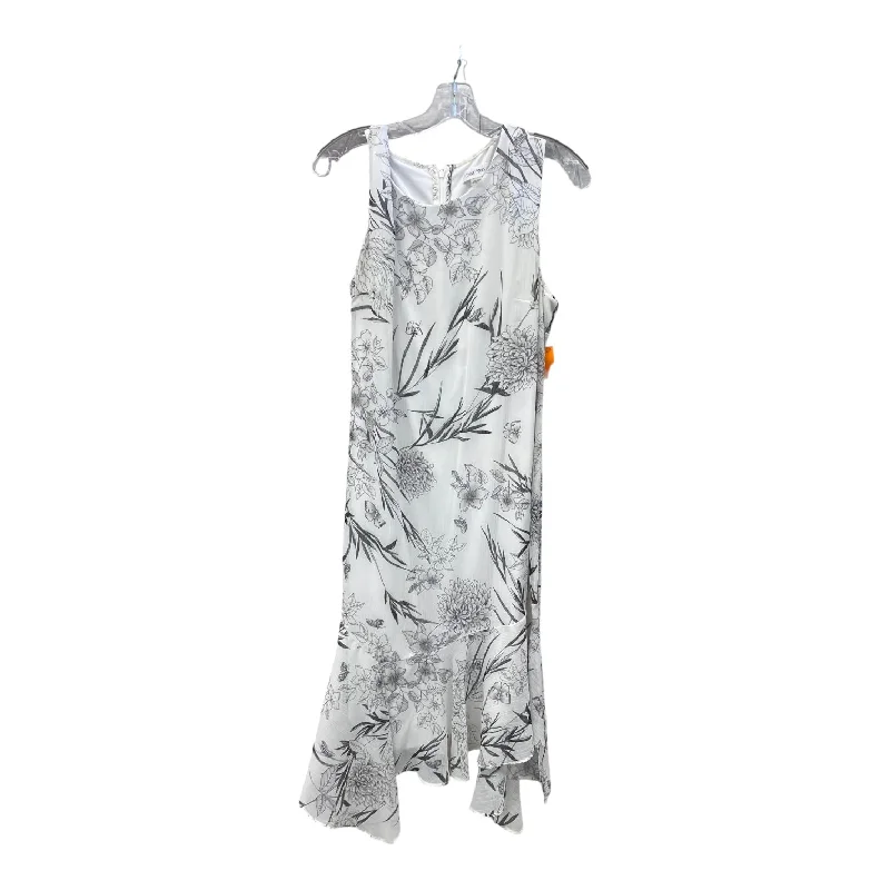 Extra Savings Dress Casual Midi By Calvin Klein In White, Size:L