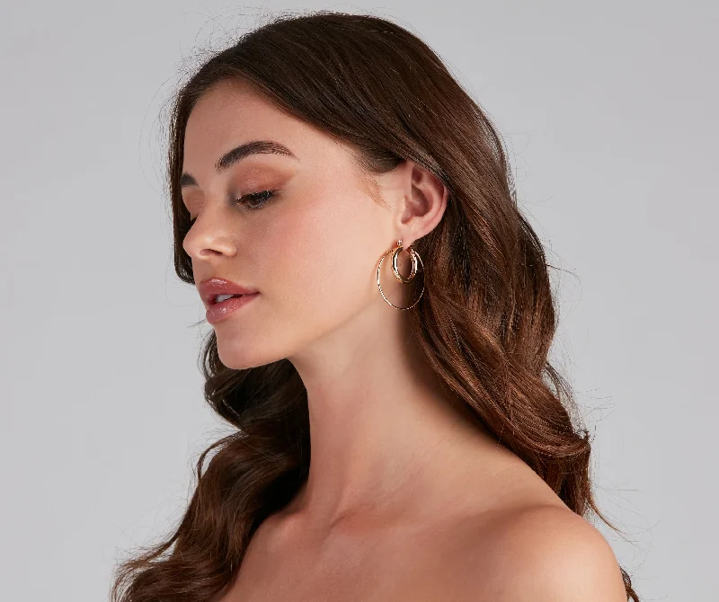 One-DAY Sale Contemporary Shine Hoop Earrings