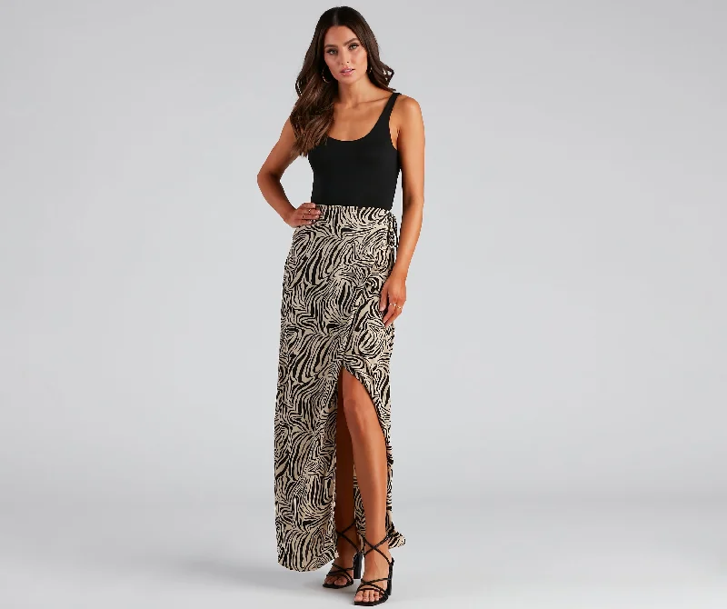 Deal Dash Wild And Chic Zebra Maxi Skirt