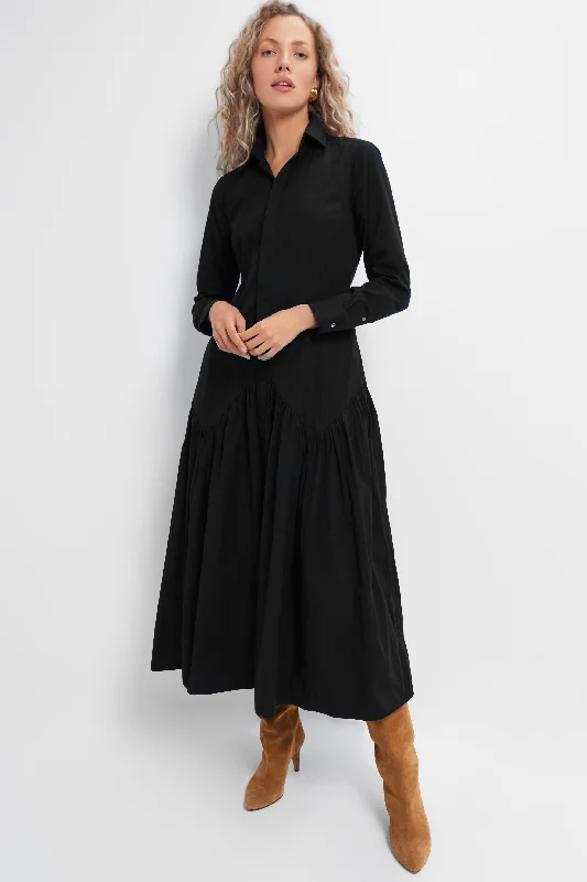 Instant Discount Polo Black Cotton Poplin Long Sleeve Day Dress