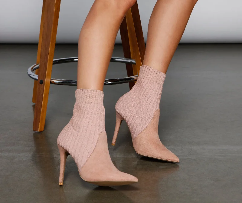 Discount Days Step Out Trendy Stiletto Sock Booties