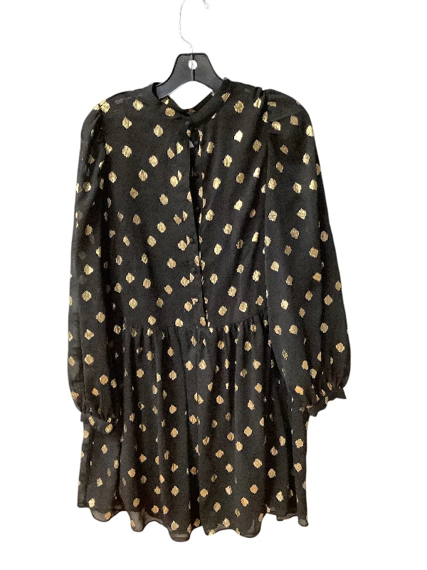 Savings Alert Dress Casual Short By H&m In Black & Gold, Size: S