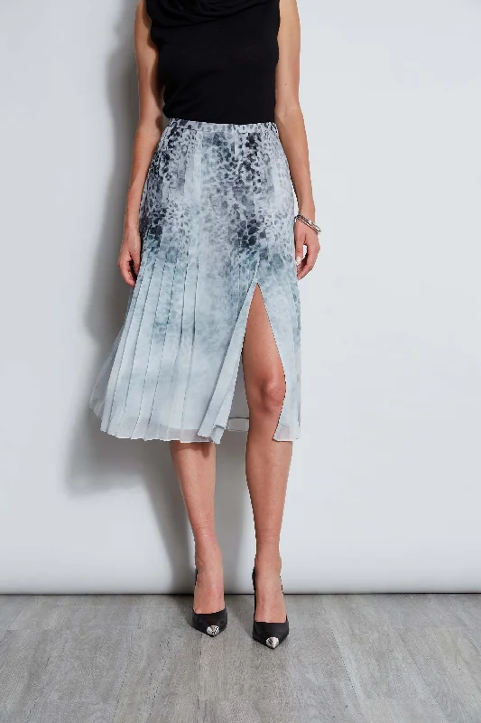 Customer Appreciation Sale Silk Chiffon Pleated Cheetah Skirt