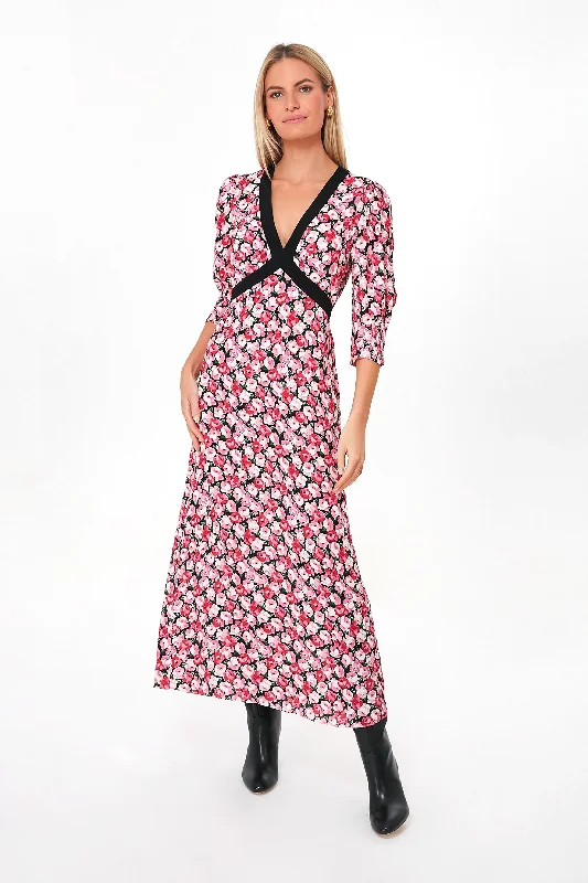 While Supplies Last Pink English Rose Mix Deanna Dress