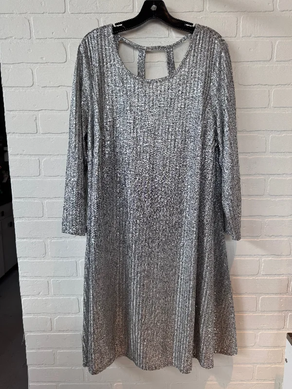 Act Now Dress Party Midi By Torrid In Silver, Size: 3x
