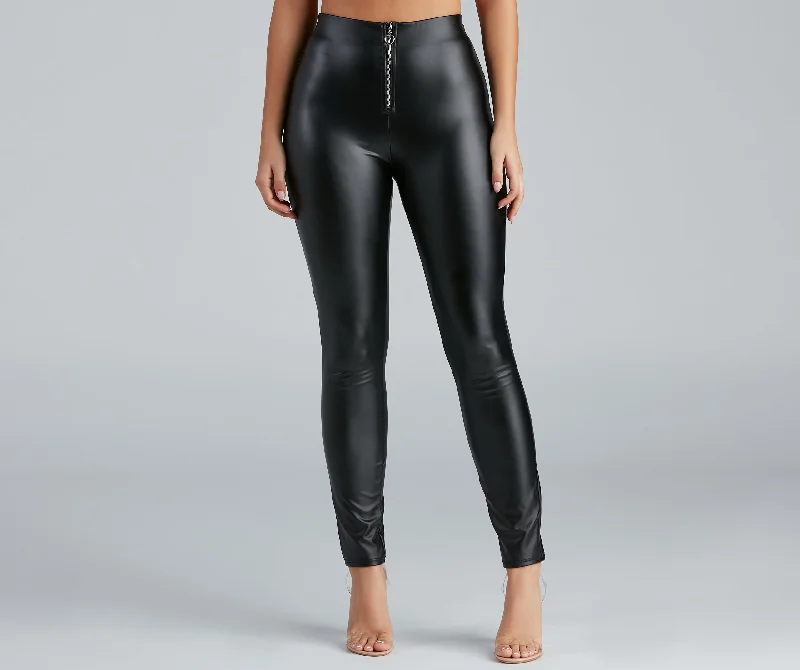 Deep Discounts Steal The Scene High Waist Faux Leather Leggings