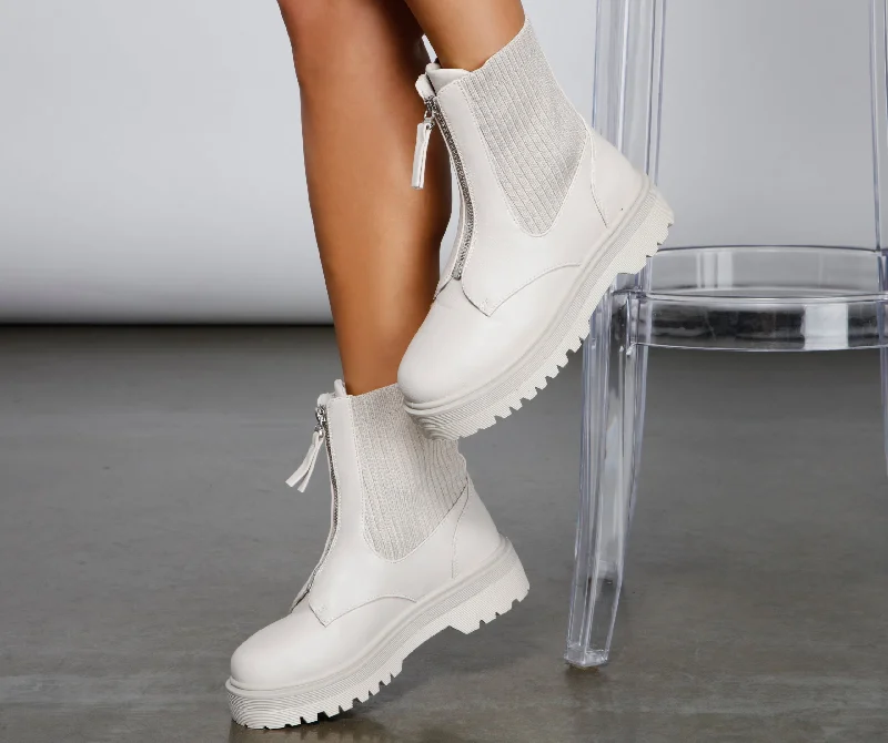 Bargain Bin A Total Vibe Lug Sole Booties