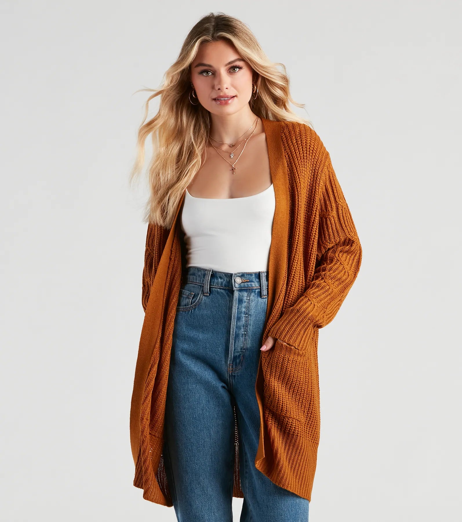 Super Sale Cozy Up Cable Knit Oversized Cardgian