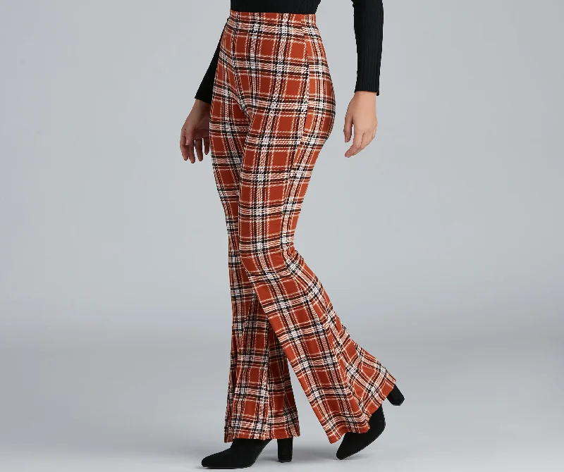 Doorbuster Deal Keeping It Trendy Plaid High Waist Pants