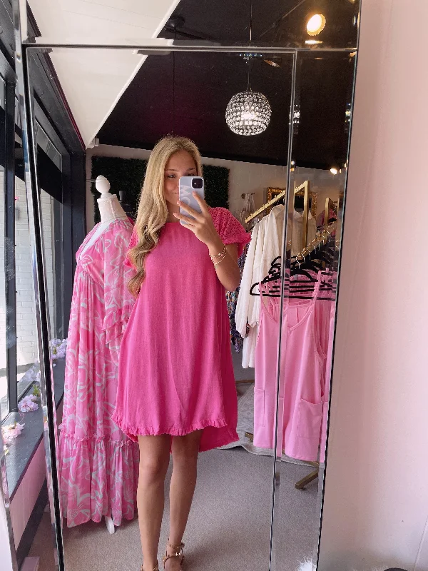 Crazy Savings Pink Linen Dress