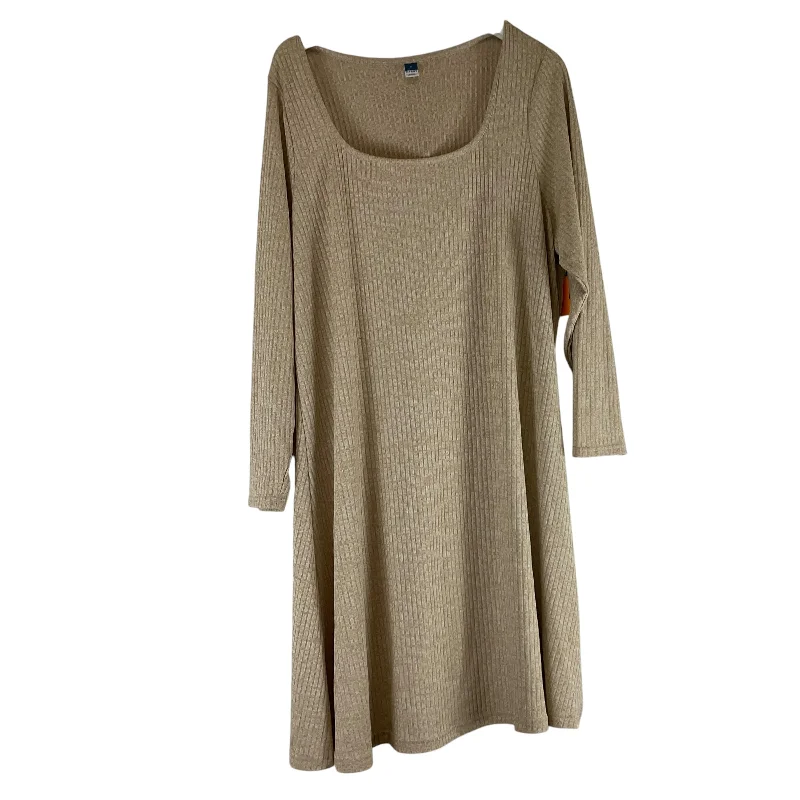 Doorbuster Deal Dress Casual Midi By Old Navy In Tan, Size: 3x