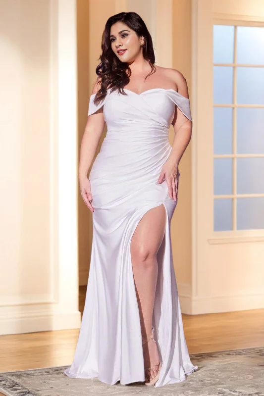 Amazing Deals Simple Sweetheart Off The Shoulder Floor Length Slit Wedding Dress