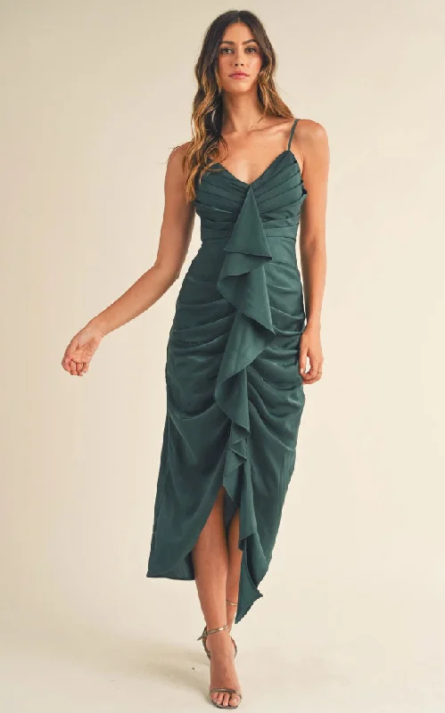 Savings Event Rebecca Dress I Hunter Green