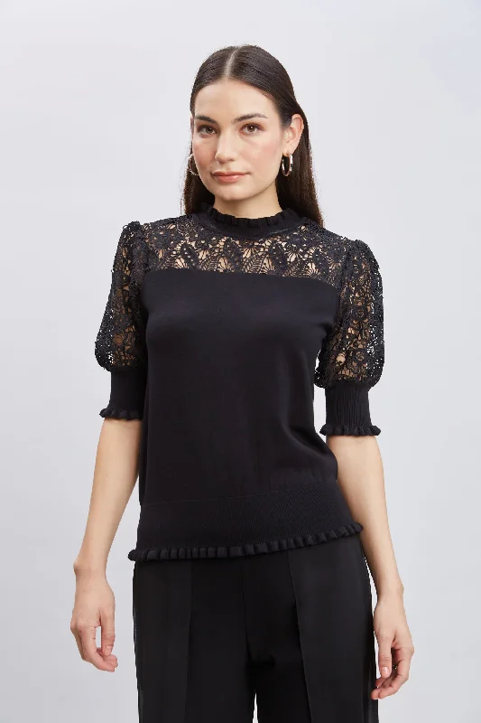 Weekend Flash Sale Crochet Sleeve Sweater